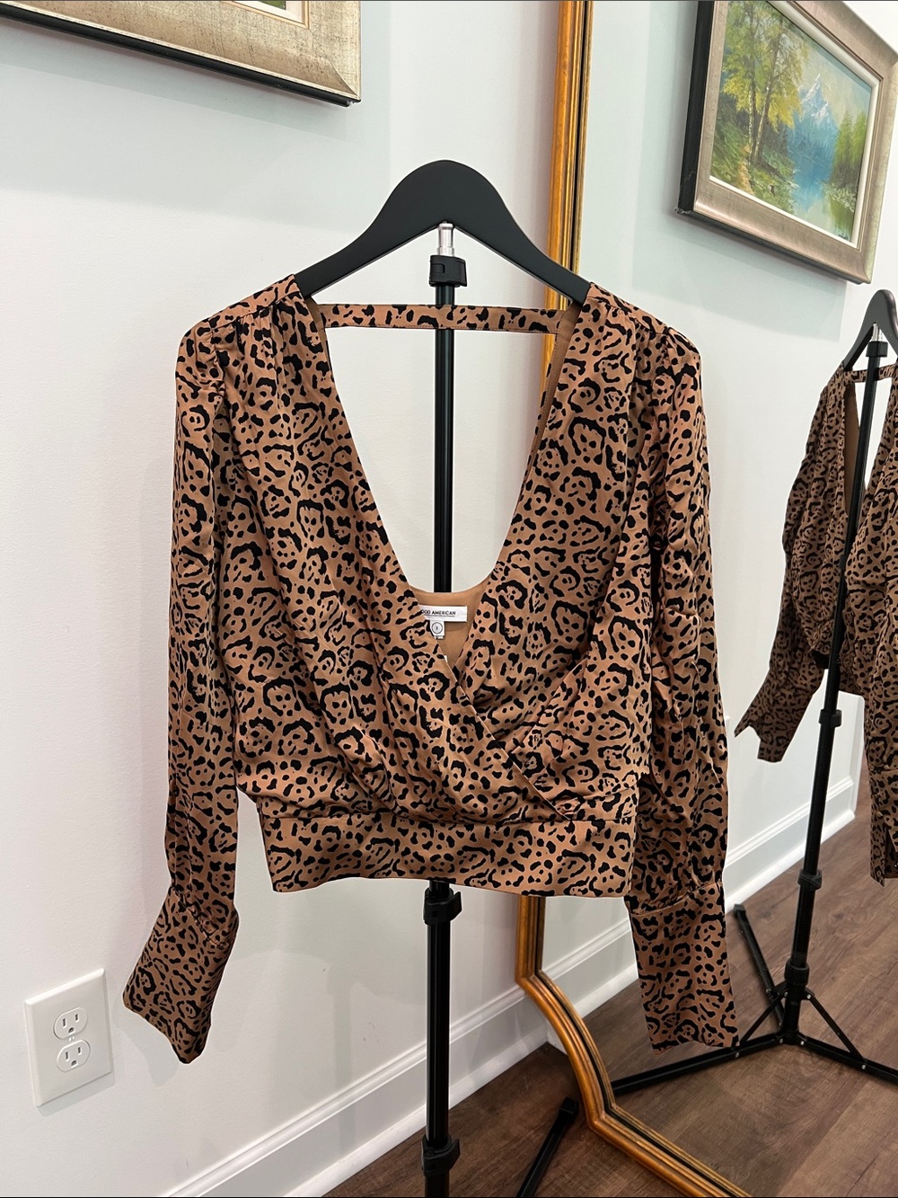 Good American Cheetah Print Blouse - Picture 1 of 4